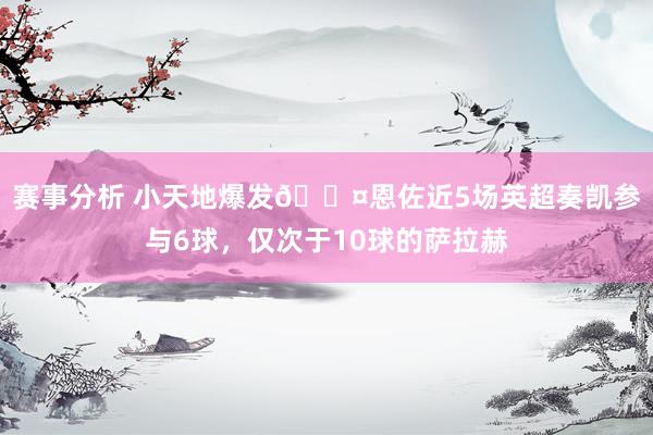 赛事分析 小天地爆发😤恩佐近5场英超奏凯参与6球，仅次于10球的萨拉赫